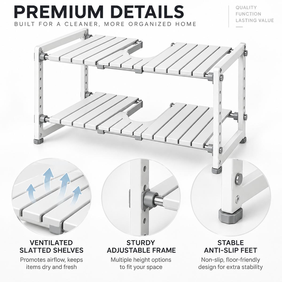 SUMMP® FlexiNest Adjustable Under-Sink Storage Rack