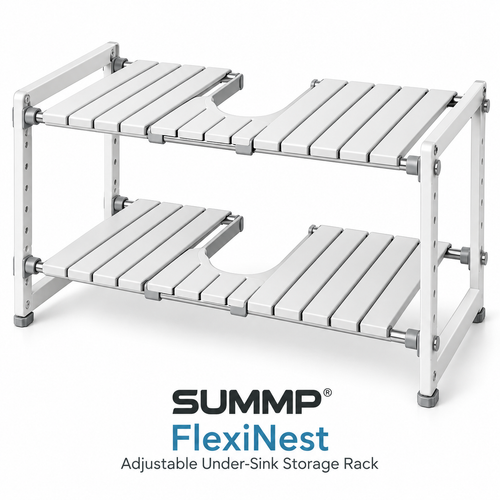 SUMMP® FlexiNest Adjustable Under-Sink Storage Rack