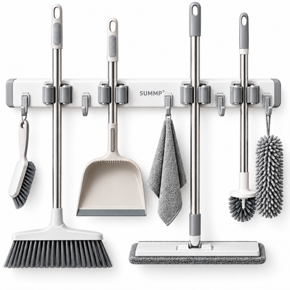 SUMMP® GripNest No-Drill Mop & Broom Holder Clear the Floor. Organize the Wall.