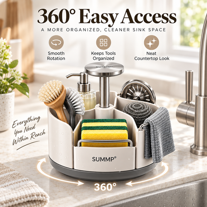 SUMMP® SpinNest 360° Rotating Sink Organizer Everything You Need. Right Within Reach.