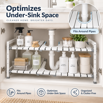 SUMMP® FlexiNest Adjustable Under-Sink Storage Rack
