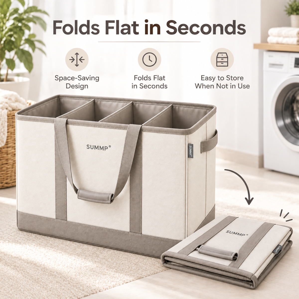 SUMMP® FoldSort 4-Section Laundry Basket