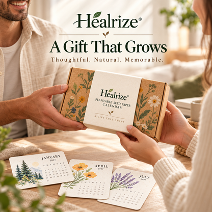 🌱 Official Store | Healrize® Plantable Seed Paper Calendar – 12 Months of Botanical Surprises, A Gift That Grows 🎁