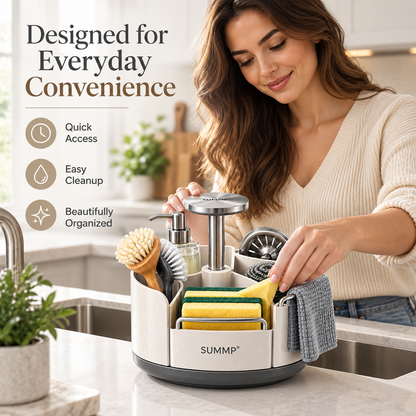 SUMMP® SpinNest 360° Rotating Sink Organizer Everything You Need. Right Within Reach.
