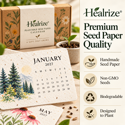 🌱 Official Store | Healrize® Plantable Seed Paper Calendar – 12 Months of Botanical Surprises, A Gift That Grows 🎁