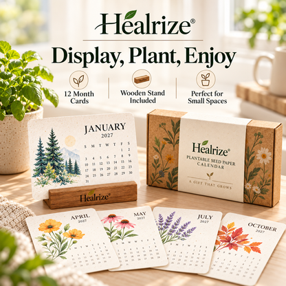 🌱 Official Store | Healrize® Plantable Seed Paper Calendar – 12 Months of Botanical Surprises, A Gift That Grows 🎁