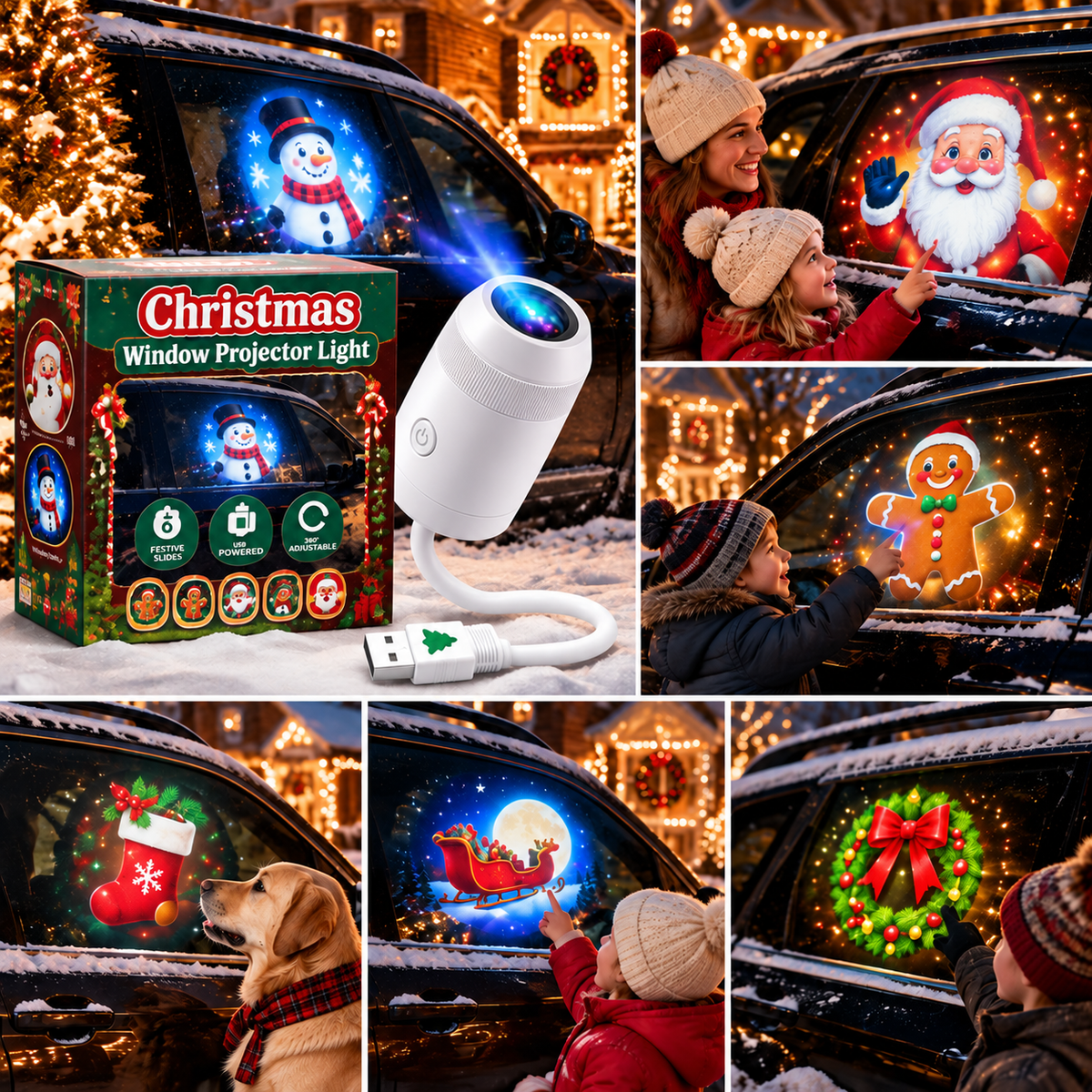 🎅Healrize® Christmas Car Projector Light ✨ Bring Holiday Magic on the Road