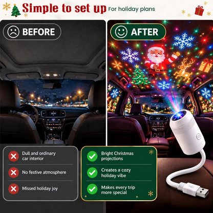 🎅Healrize® Christmas Car Projector Light ✨ Bring Holiday Magic on the Road